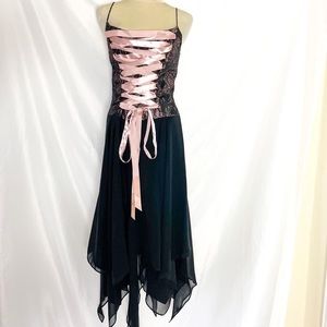 Scene black and pink corset dress